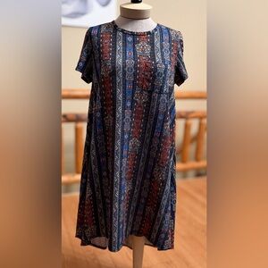 Robe LuLaRoe Julia - XS, Noire à Cercles Beiges, Neuve Avec étiquettes
